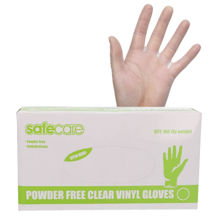 Disposable Clear Vinyl Gloves - Large - Box of 100 - CLEARANCE