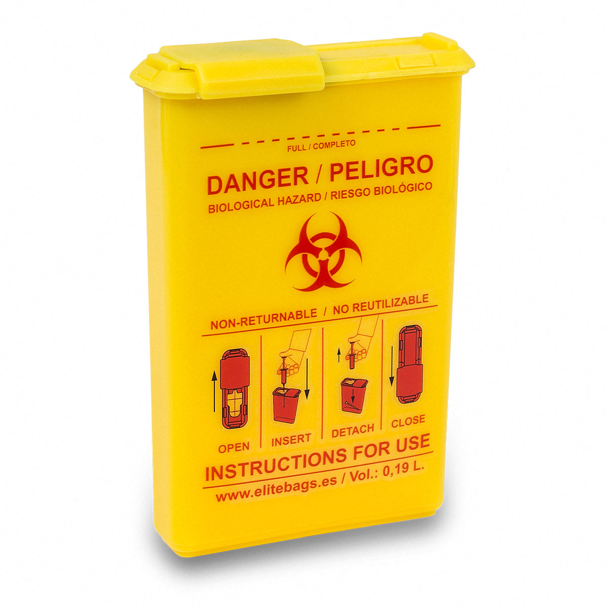 CONBIO'S Pocket-Sized Conotainer - Biocontaminated Material - Yellow
