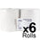 Toilet Tissue- Jumbo Roll- 2 Ply- 325m x 95mm- 2 1/4in core - box of 6