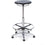 Laboratory Round Stool - High Version - Height Range 54-74cm - Foot Support Ring And Glides Fitted - Black
