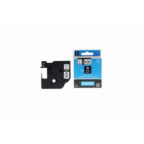 Dymo LM100 Labelling Tape Cassette 40913 S0720680 Black on WHighte - Compatible