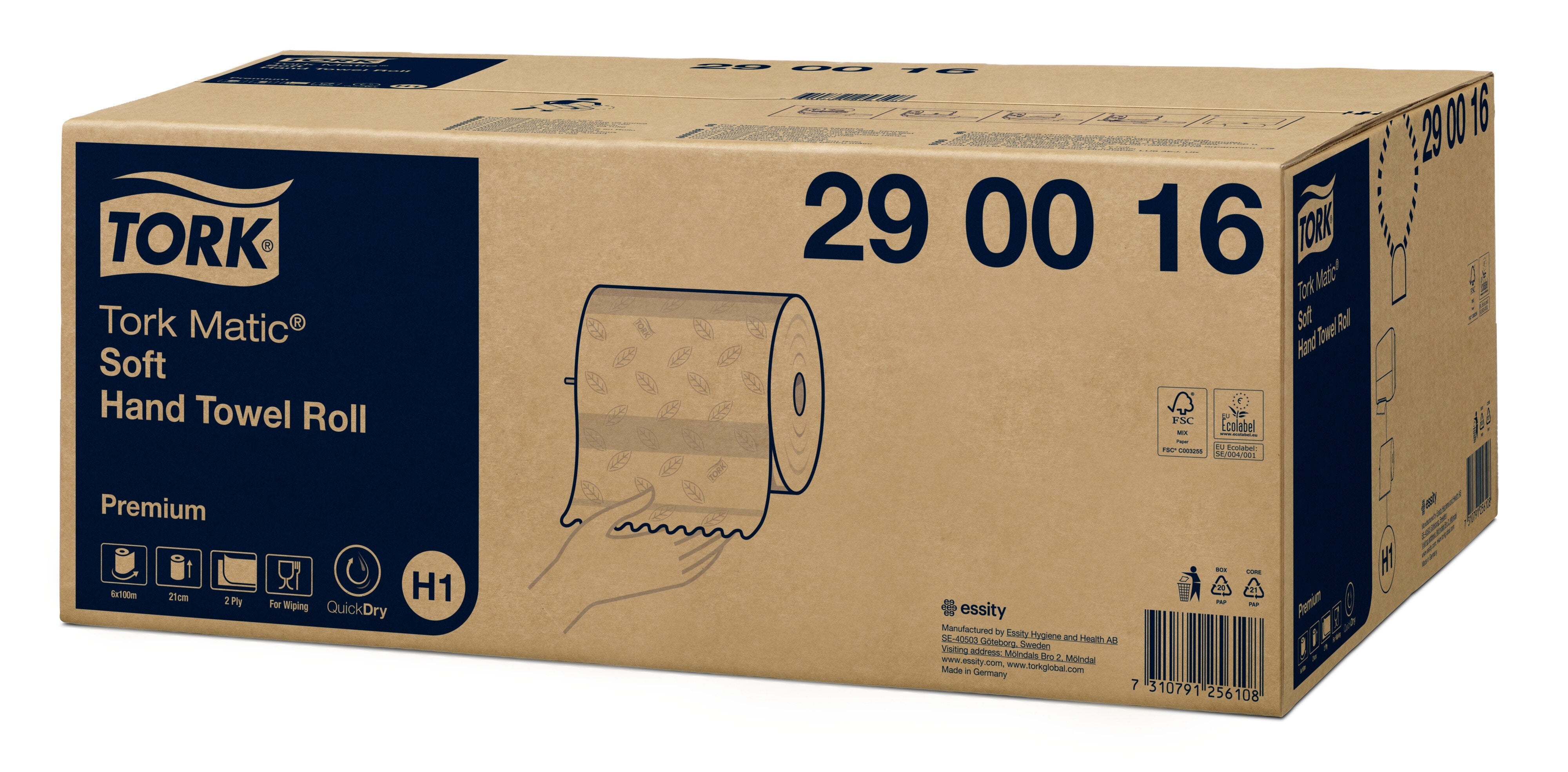 Tork Matic Premium Soft Hand Towel Roll White 2Ply - 100mtrs - Case of 6 Rolls