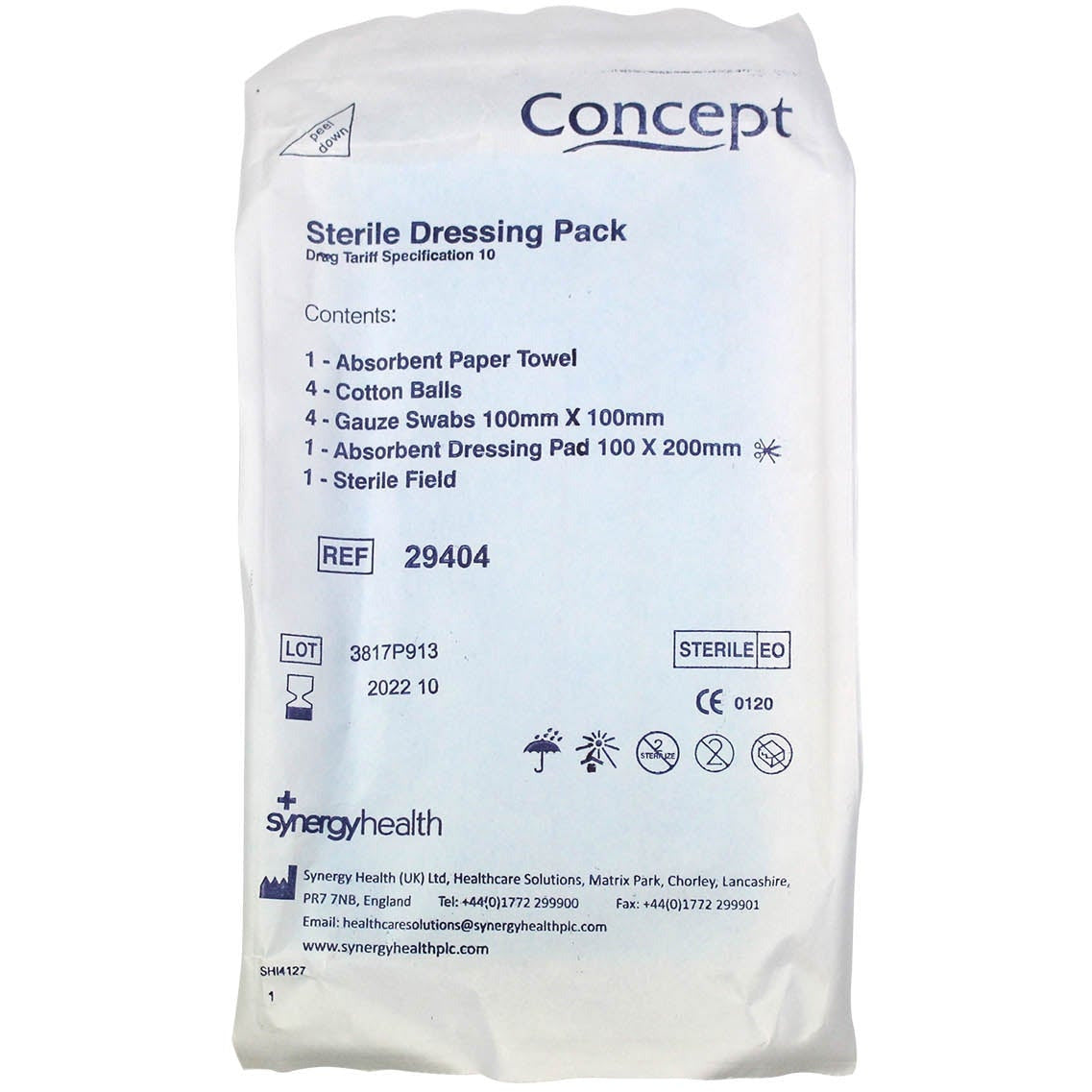 Drug Tariff Dressing Pack (sterile) Spec 10 - SINGLE