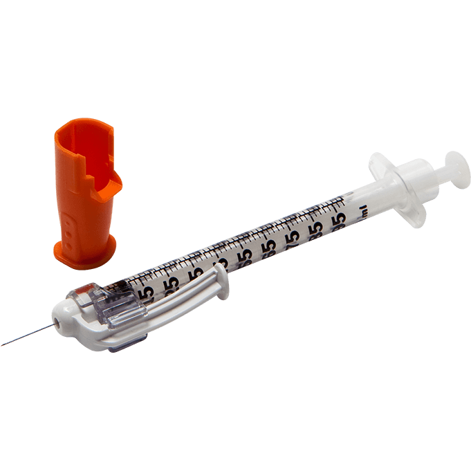 BD SafetyGlide Safety Insulin Syringe and Needle 1ml 29g x 0.5
