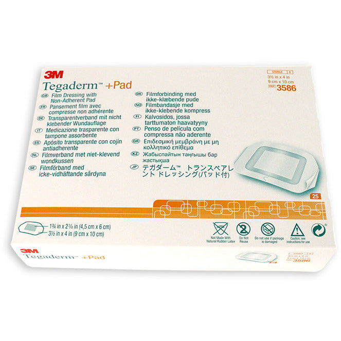 3M™ Tegaderm +pad Film Dressing with Non-Adherent Pad (9 x 10cm) - Box of 25