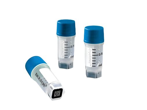 Biologix Cryogenic Vials with Bottom Barcode-0.5ml tubes (External Thread) 25-Bag, 500-Pack, 1000-Case