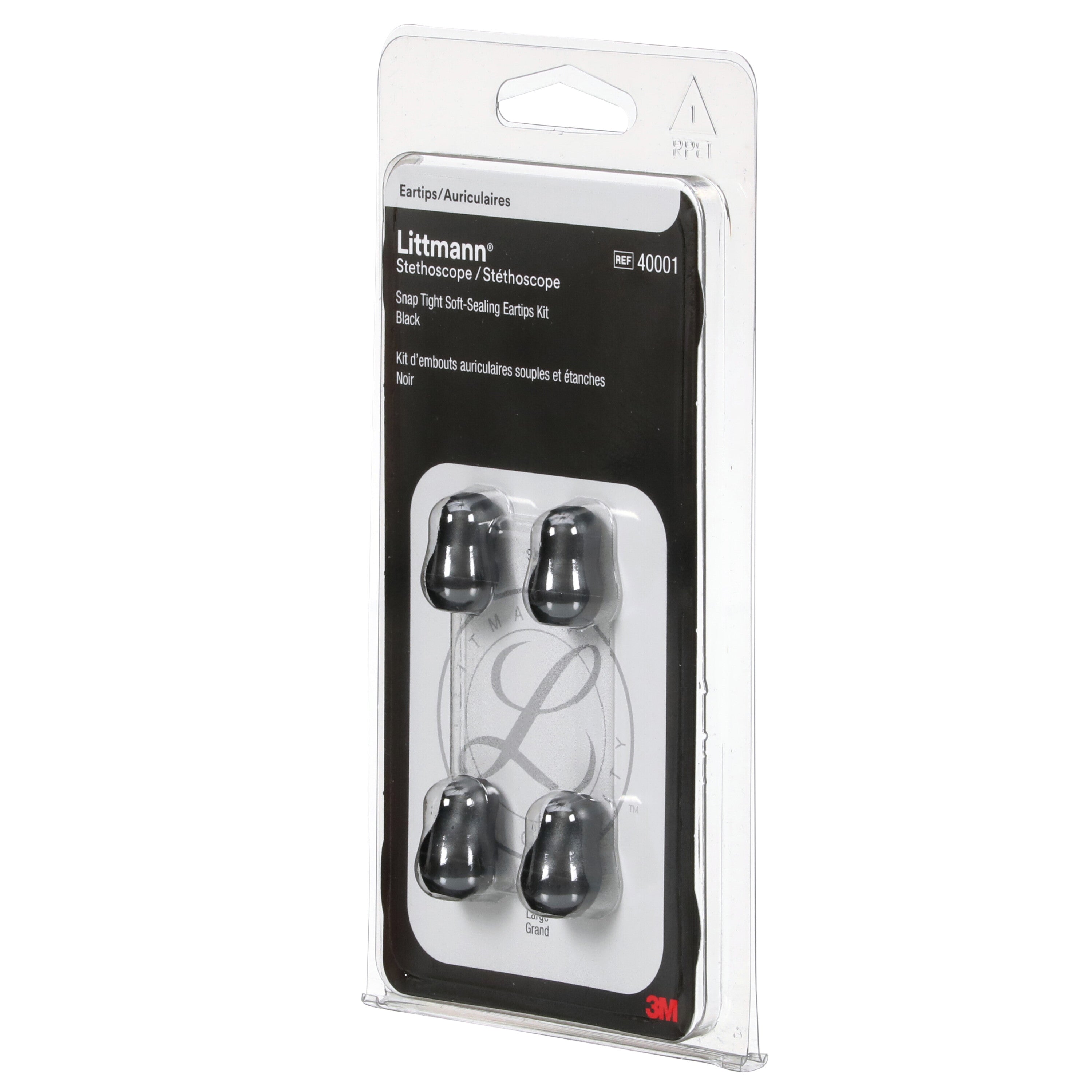 3M Littmann Snap Tight Soft-Sealing Eartips, Black Small & Large