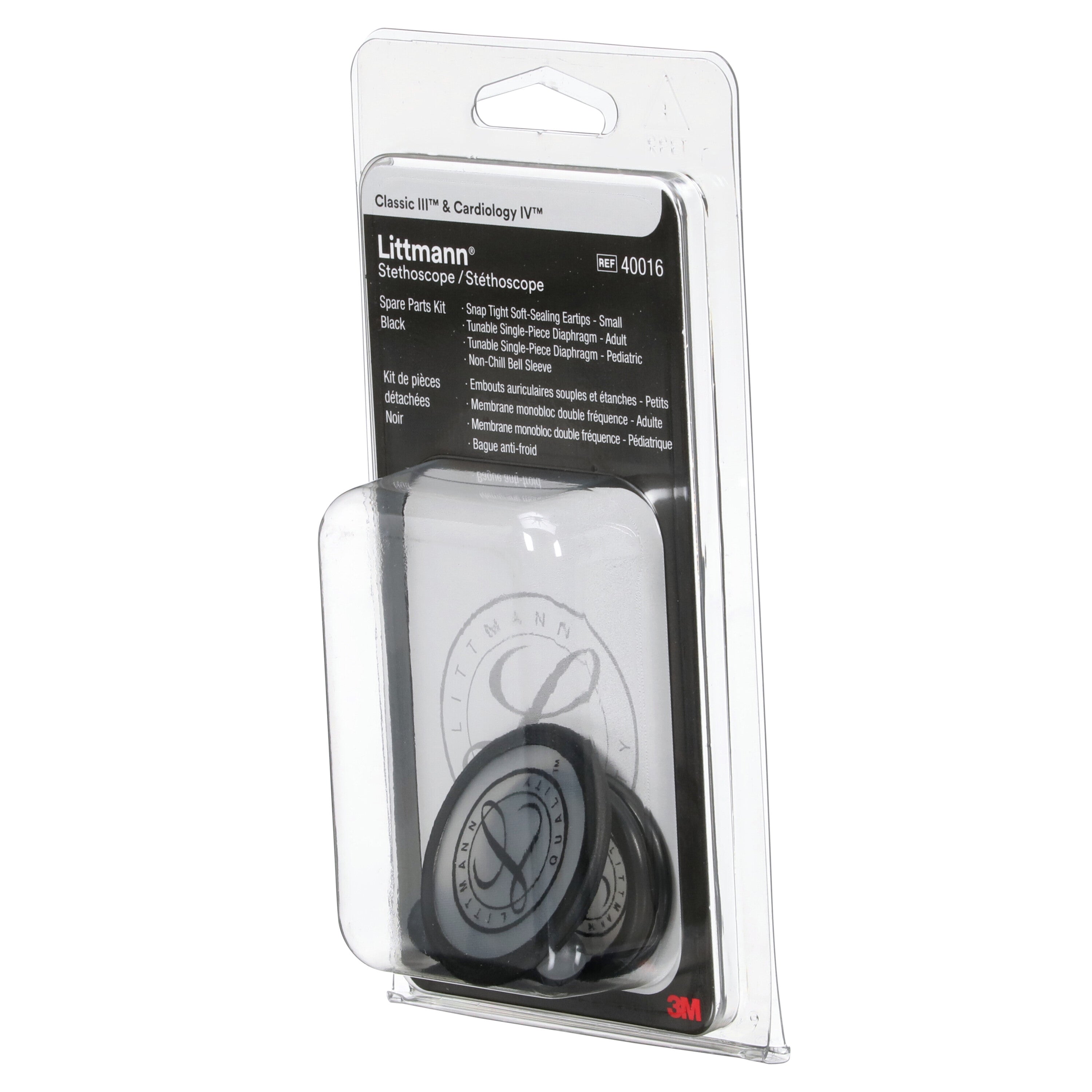 3M Littmann Spare Parts Kit - Classic III/Cardiology IV/CORE Stethoscopes - Black