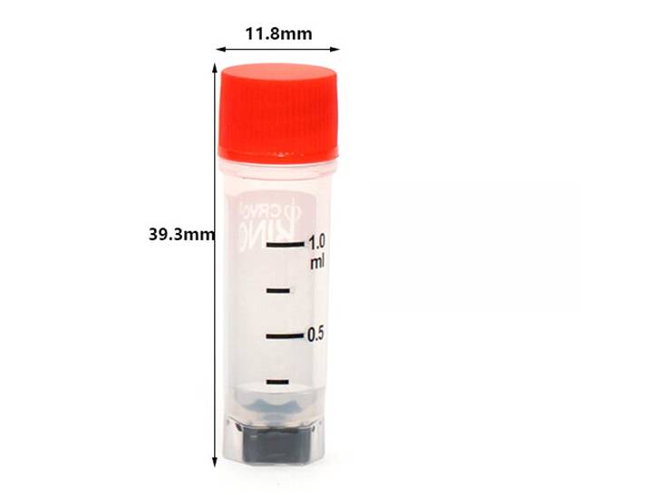 Biologix CryoKING® Cryogenic Vials-1.0ml Clear Tube Self-Standing with Bottom Barcode, 25-Bag, 500-Pack, 1000-Case