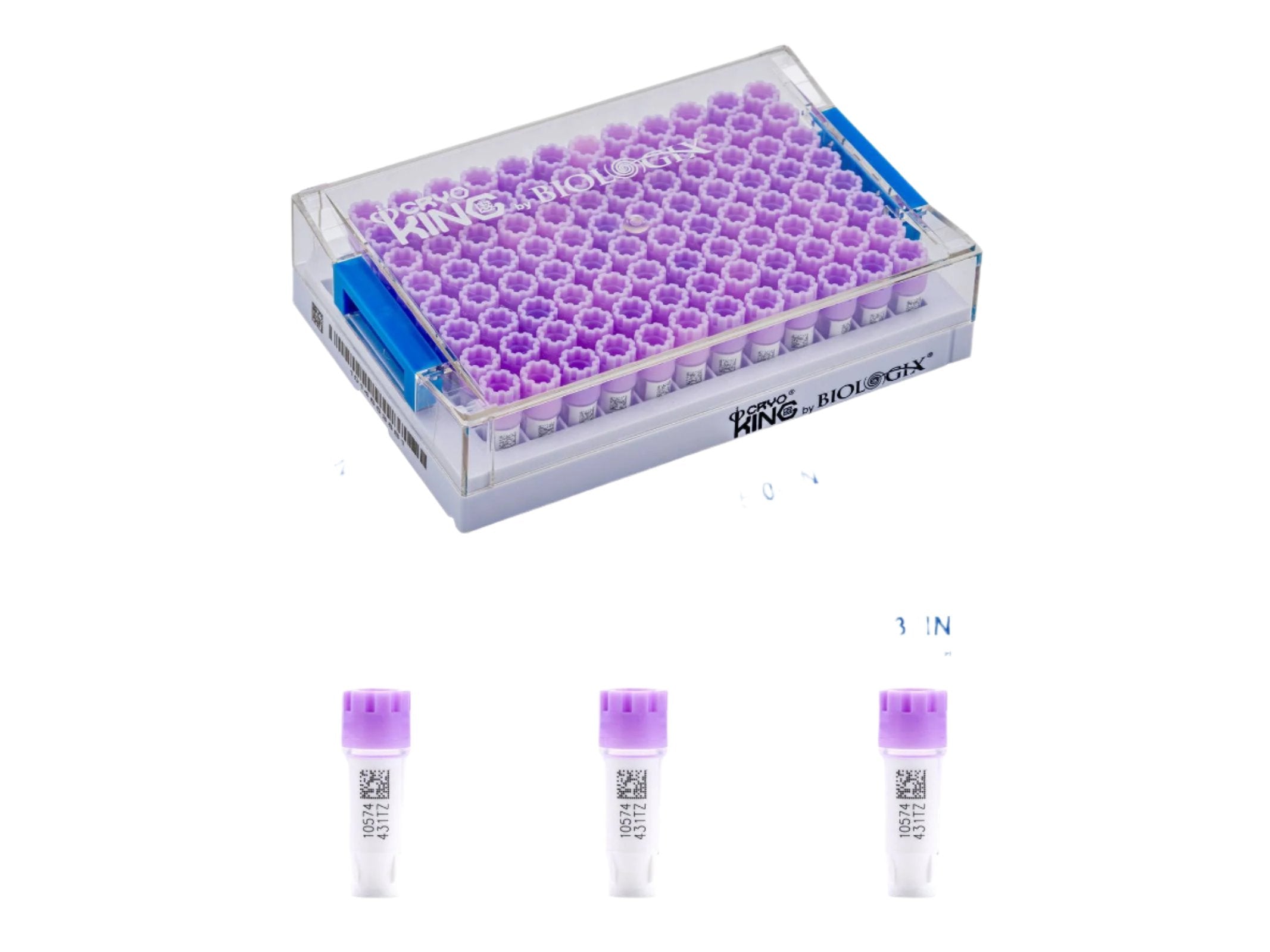 Biologix SBS Standard Cryogenic Vials External Thread 0.4 ml, 96-Well, 10 Bags-Pack,2 Packs-Case