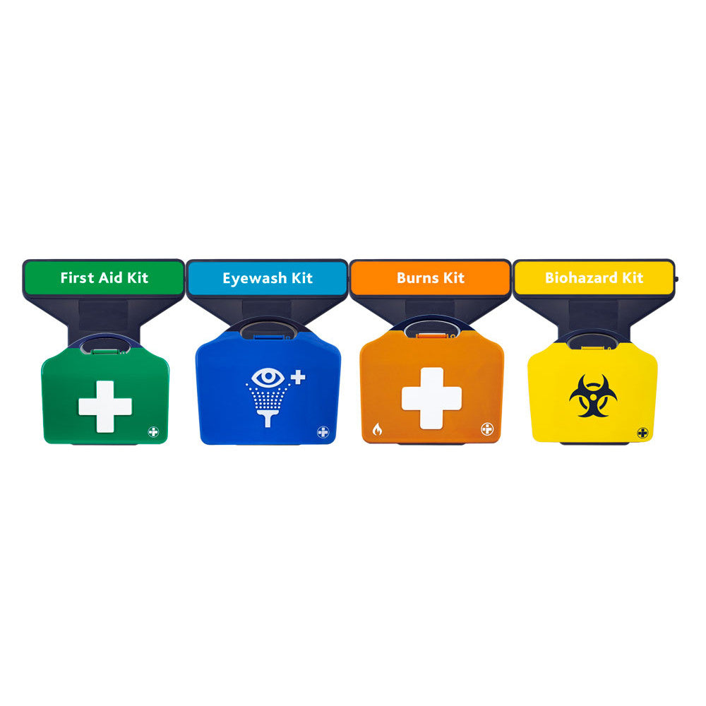 AuraPoint - 4 Unit Point - Medium BS8599-1 First Aid, Double Eyewash, Burns and Clean Up Kits