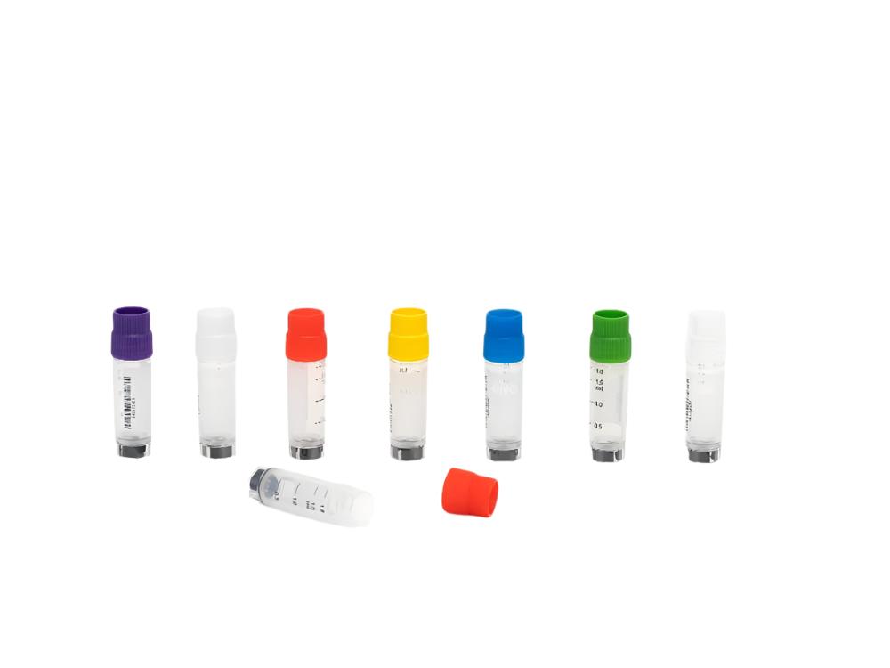 Biologix Cryogenic Vials Side & Bottom Barcoded-2.0ml, External Thread, 25 Sets-Bag, 20 Bags-Pack, 2 Packs-Case