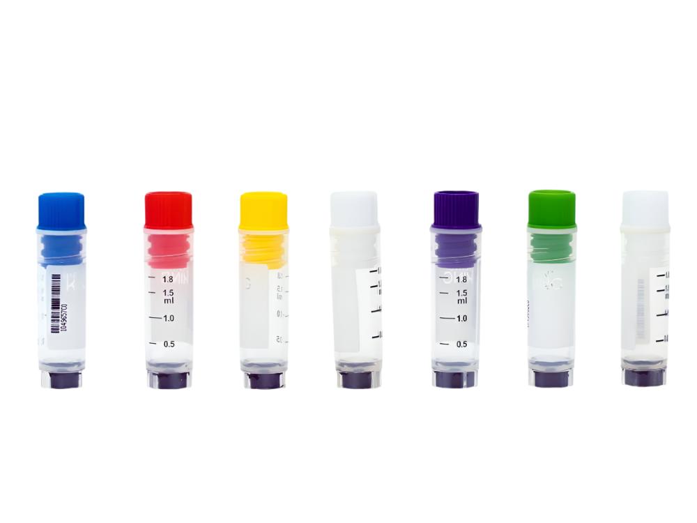 Biologix Cryogenic Vials Side & Bottom Barcoded-2.0ml, Internal, O-ring, 25 Sets-Bag, 20 Bags-Pack, 2 Packs-Case