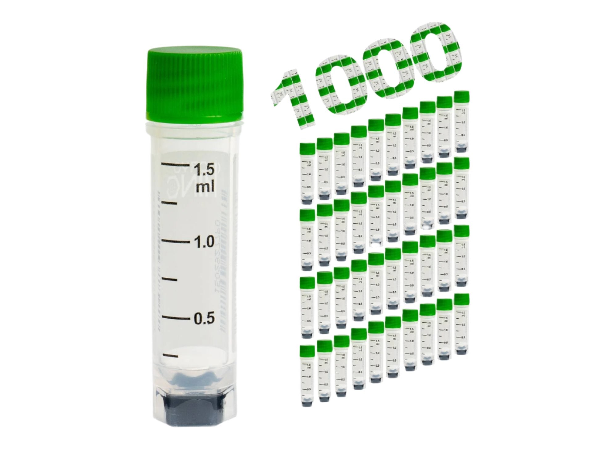 Biologix Cryogenic Vials Side & Bottom Barcoded-1.5, External Thread, 25-Bag, 1000-Case