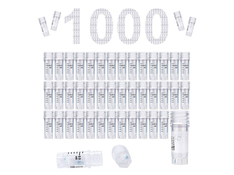 Biologix Cryogenic Vials with Side Bardcode-0.5 ml, External Thread, 25-Bag, 500-Pack, 1000-Case