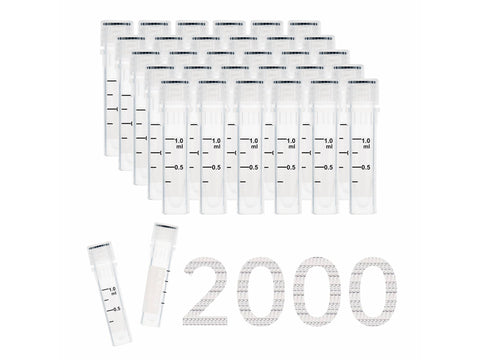Biologix Cryogenic Vials-1.5 mL (47.5mm, Self-Standing), with writing area, 50-Bag, 500-Pack, 2000-Case