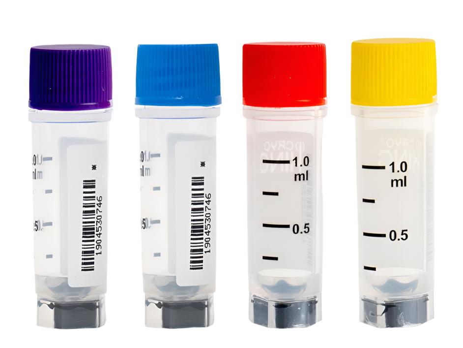 Biologix Cryogenic Vials-Multi Barcodes, External Thread, 1.0ml, 25 Sets-Bag, 1000 Pcs-Case