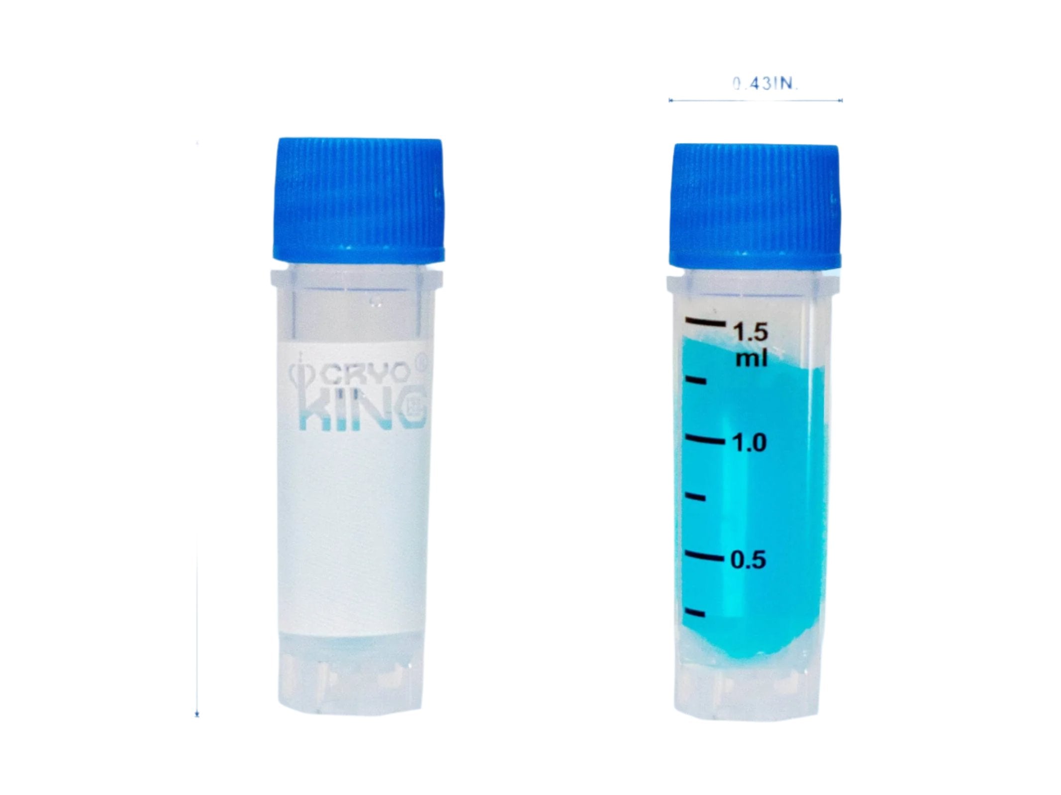 Biologix CryoKING 1.5ml Cryogenic Vials, Self-Standing, 25-Bag, 500-Pack, 1000-Case
