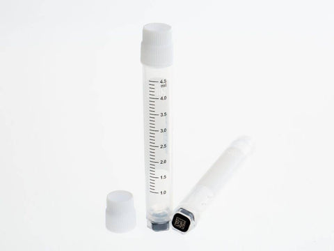 Biologix 5ml Cryogenic Vials, Side & Bottom Barcoded, External Thread, White, 25-Bag, 1000-Case