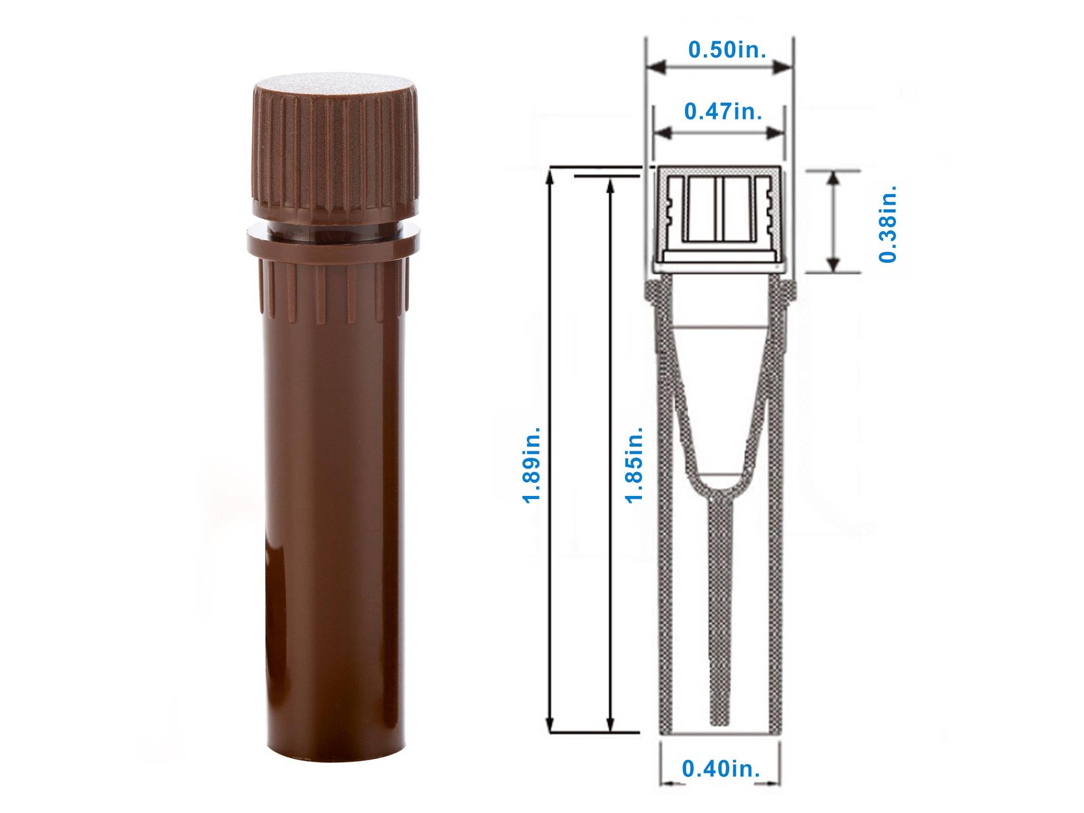Biologix Cryovials with Caps, 0.5-2.0ML Cryogenic Vials, Sterile, External, Brown, 50-Bag, 500-Pack, 2000-Case