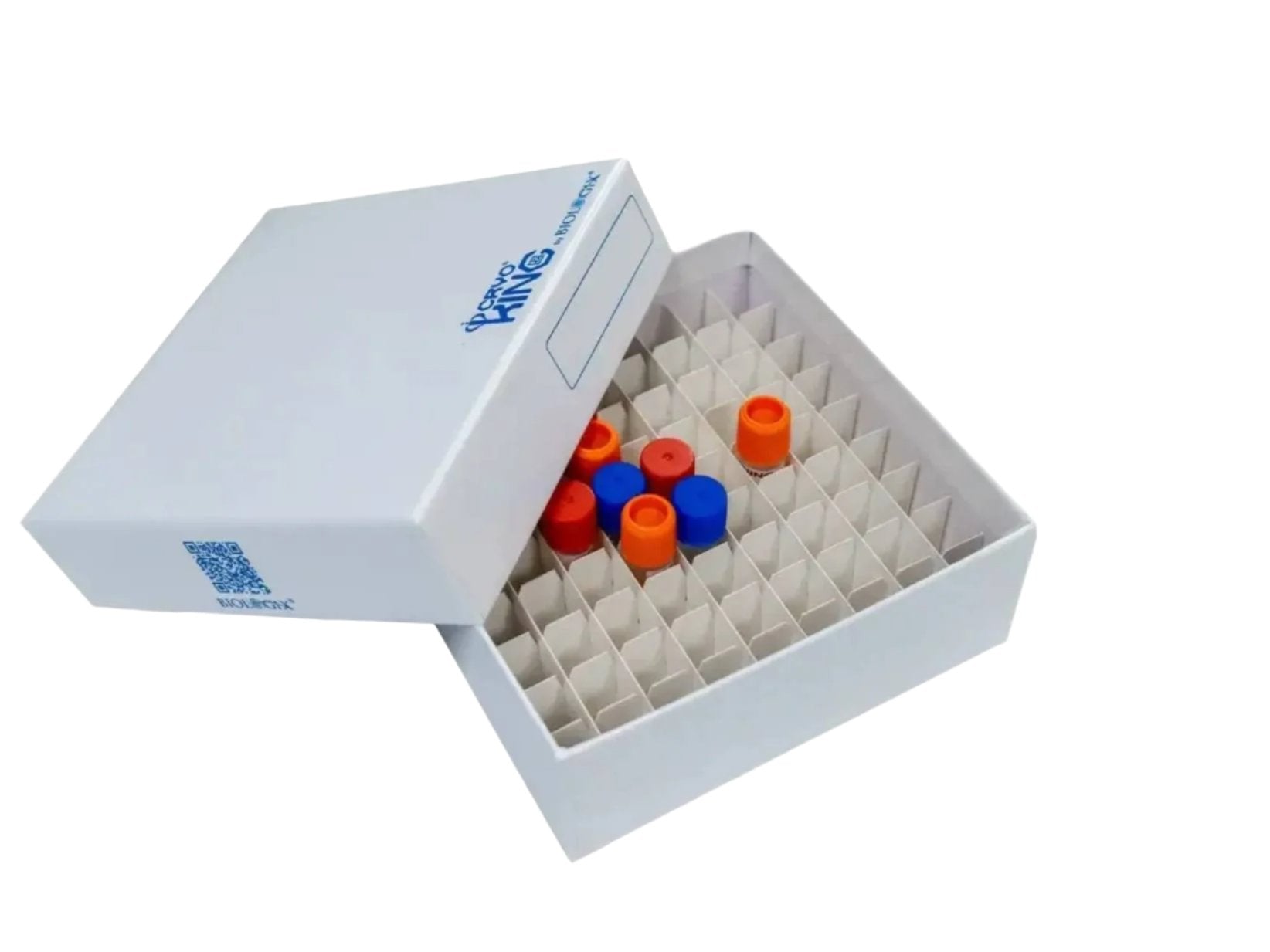 Biologix CryoKING® Cardboard Freezer Boxes-2in ( Premium White) 5-Bag, 100-Case