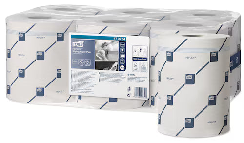 Tork Reflex Wiping Paper Plus White 2Ply - 473264 - 150m - Single Roll