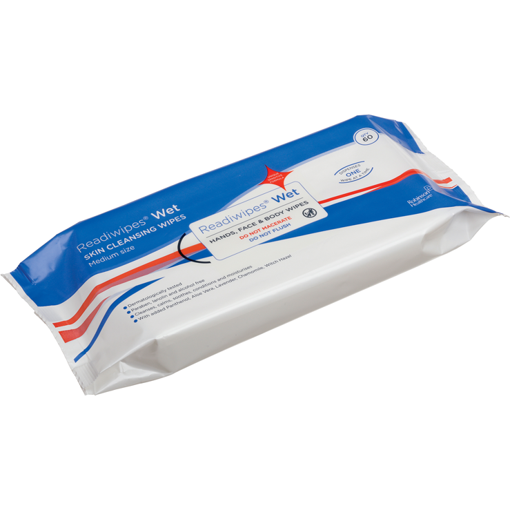 Readiwipes Wet Hands, Face & Body Wipes 60s Non Maceratable