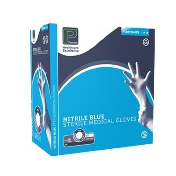 Blue Sterile Nitrile Gloves - XL - Box of 50