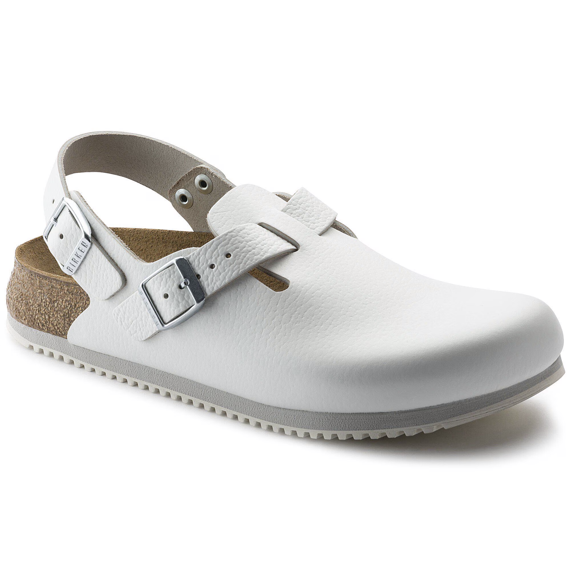 Birkenstock Tokio Super Grip Clog Narrow - Natural White Leather