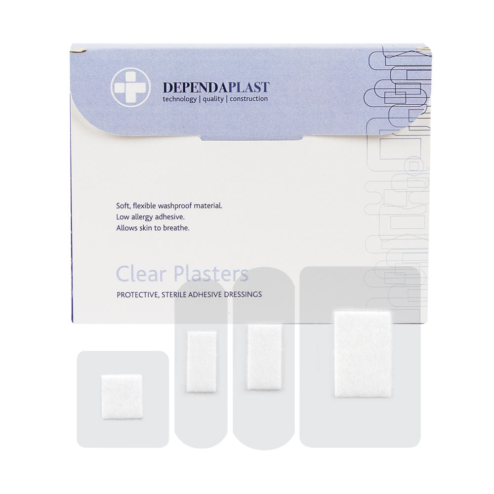 Dependaplast - Washproof Plasters -Assorted - Clear - Box of 100