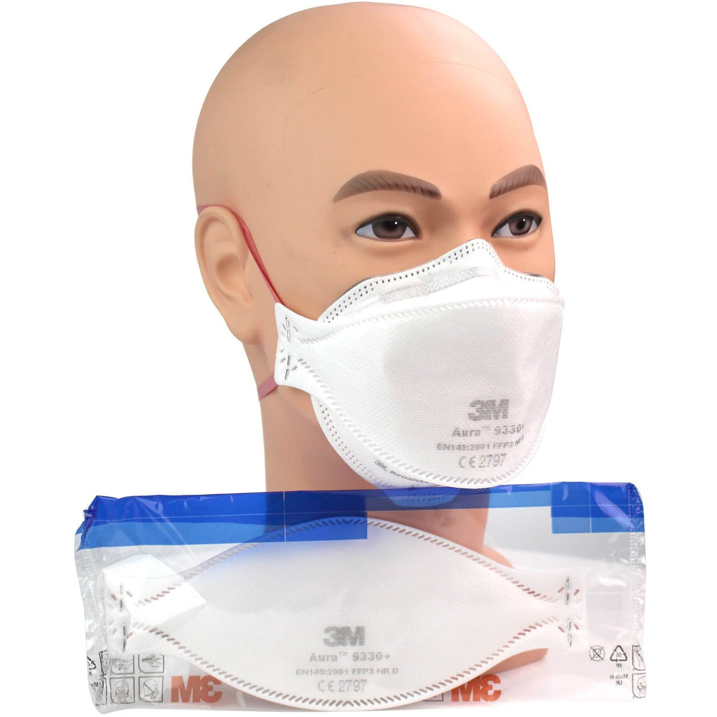 3M Aura 9330+ FFP3 Unvalved Respirator Face Mask - Box of 20