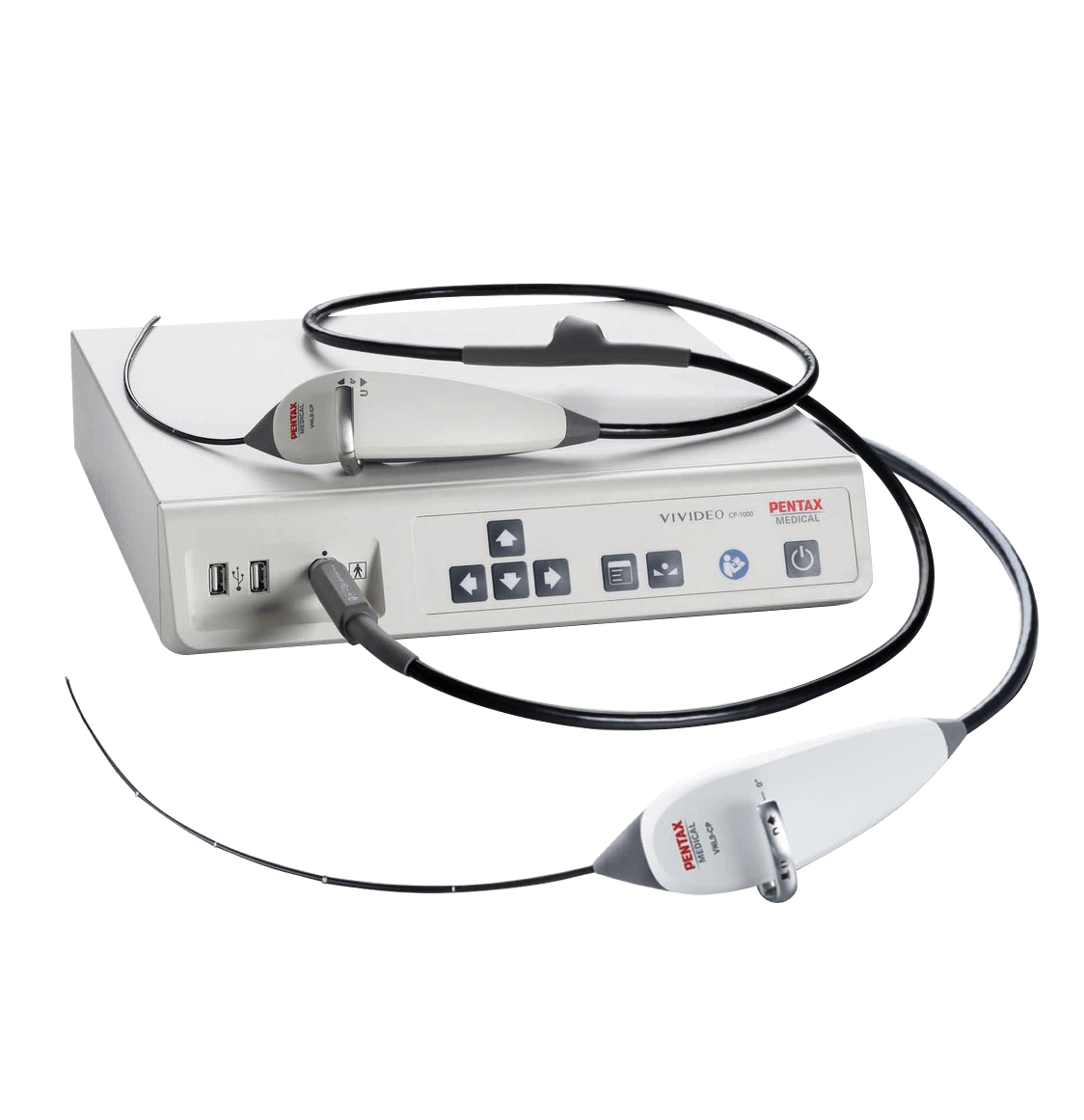 Pentax (HOYA) VIVIDEO CP-1000 ENT Video Endoscopy Kit with 2 VNL9-CP Endoscopes