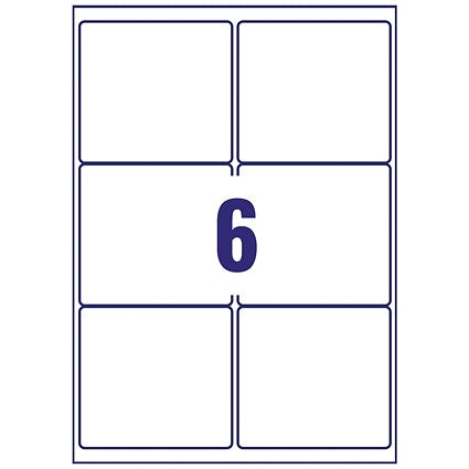 Avery J8166-100 Inkjet Labels, 6 Per Sheet, 99.1x93.1mm, White, 600 Labels