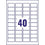 Avery J8654-25 Inkjet Labels, 40 Per Sheet, 45.7x25.4mm, White, 1000 Labels