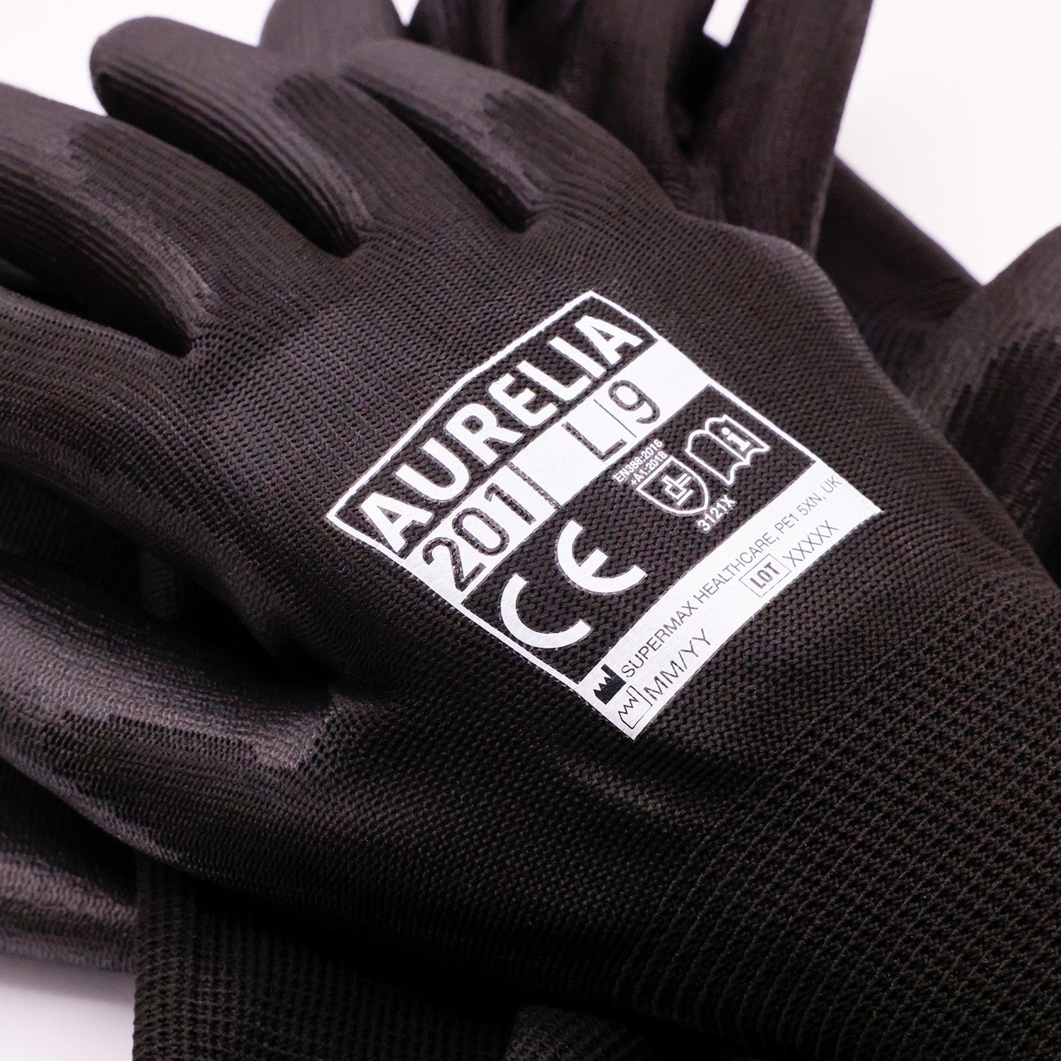 Aurelia 201 - Black PU Palm Coated with Polyester Liner