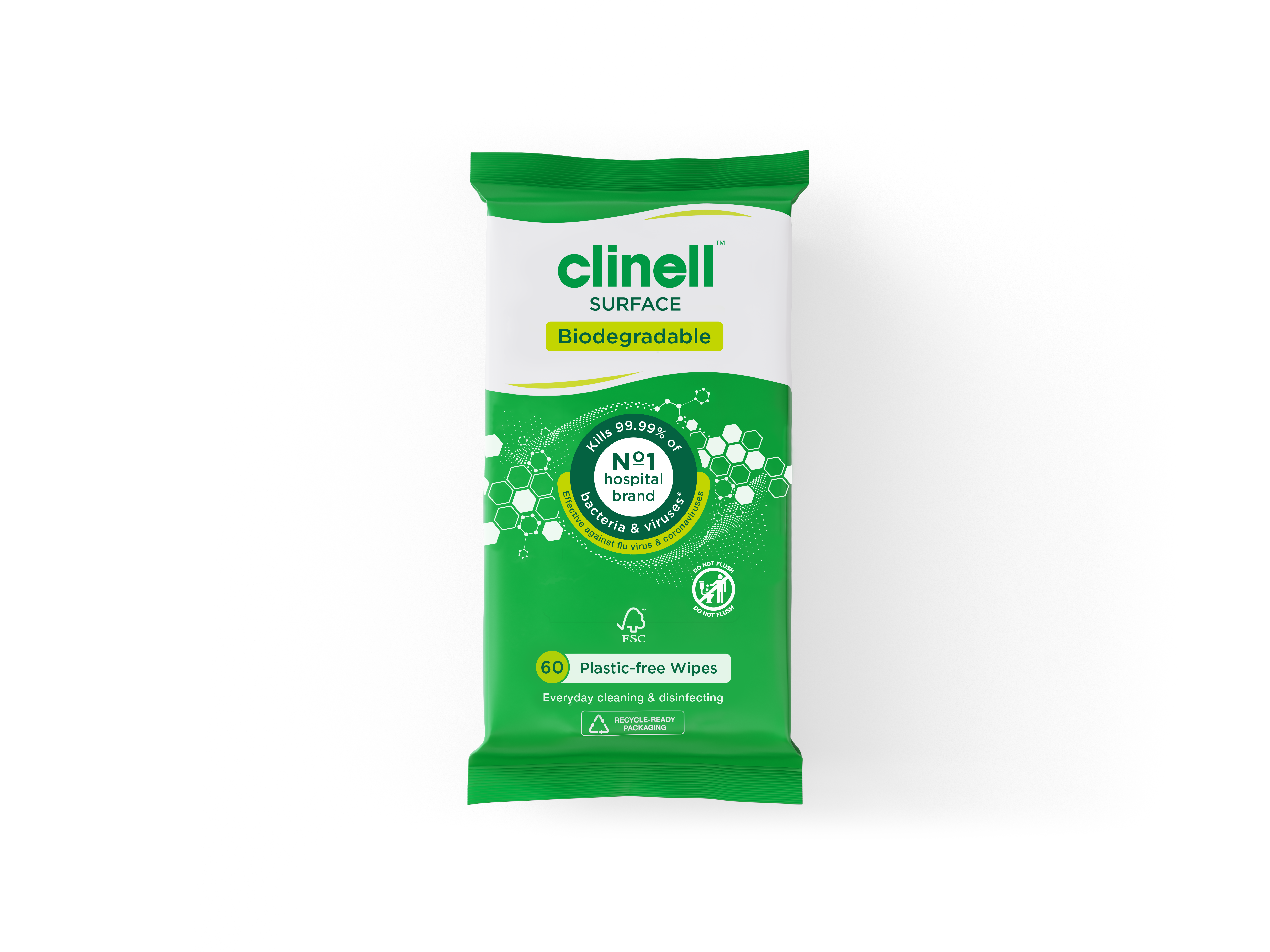 Clinell Universal Wipes (60 Wipes Per Pack) Plastic Free Biodegradable
