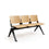 3 Seater Waiting Room Bench (Black Frame/Wood)