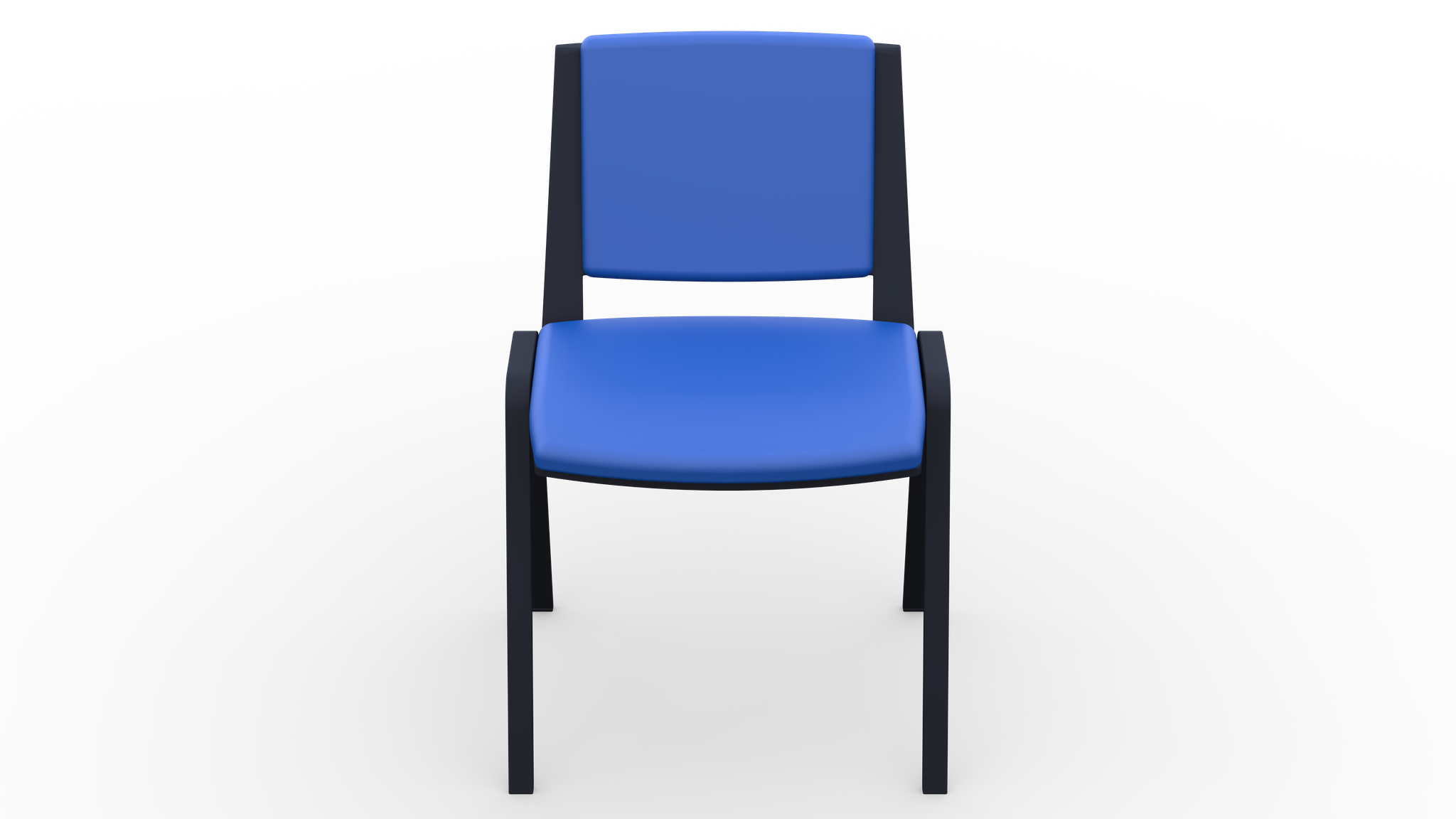 Single Waiting Room Chair (Black Frame/Upholstered)