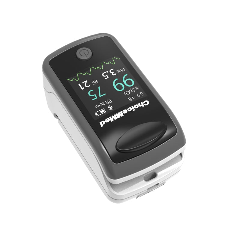 Fingertip Pulse Oximeter with Bluetooth, Perfusion Index and Respiratory Rate Function