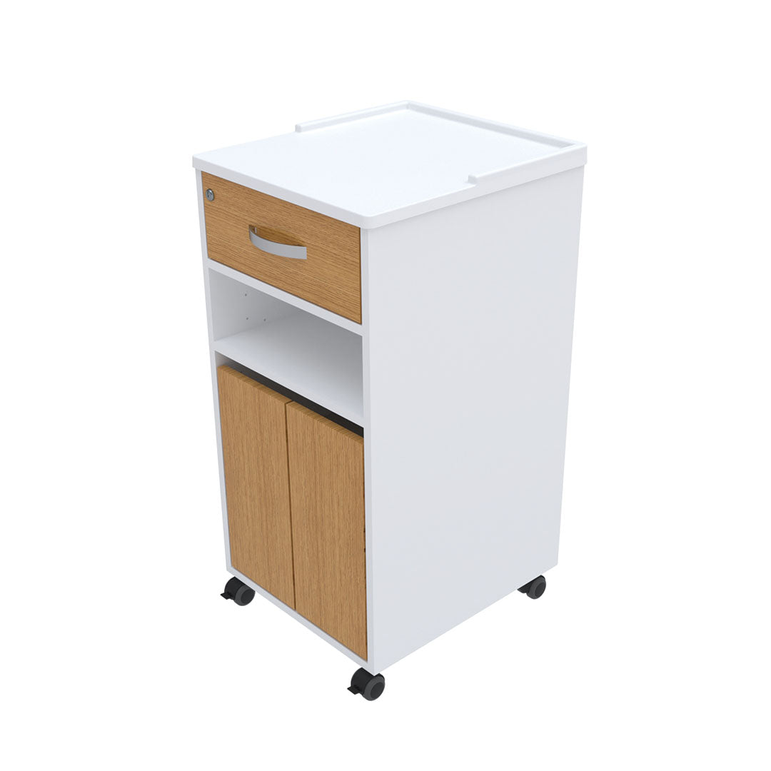 Bedside Locker, Cupboard, Lockable Drawer & Shelf, Cam Lock
