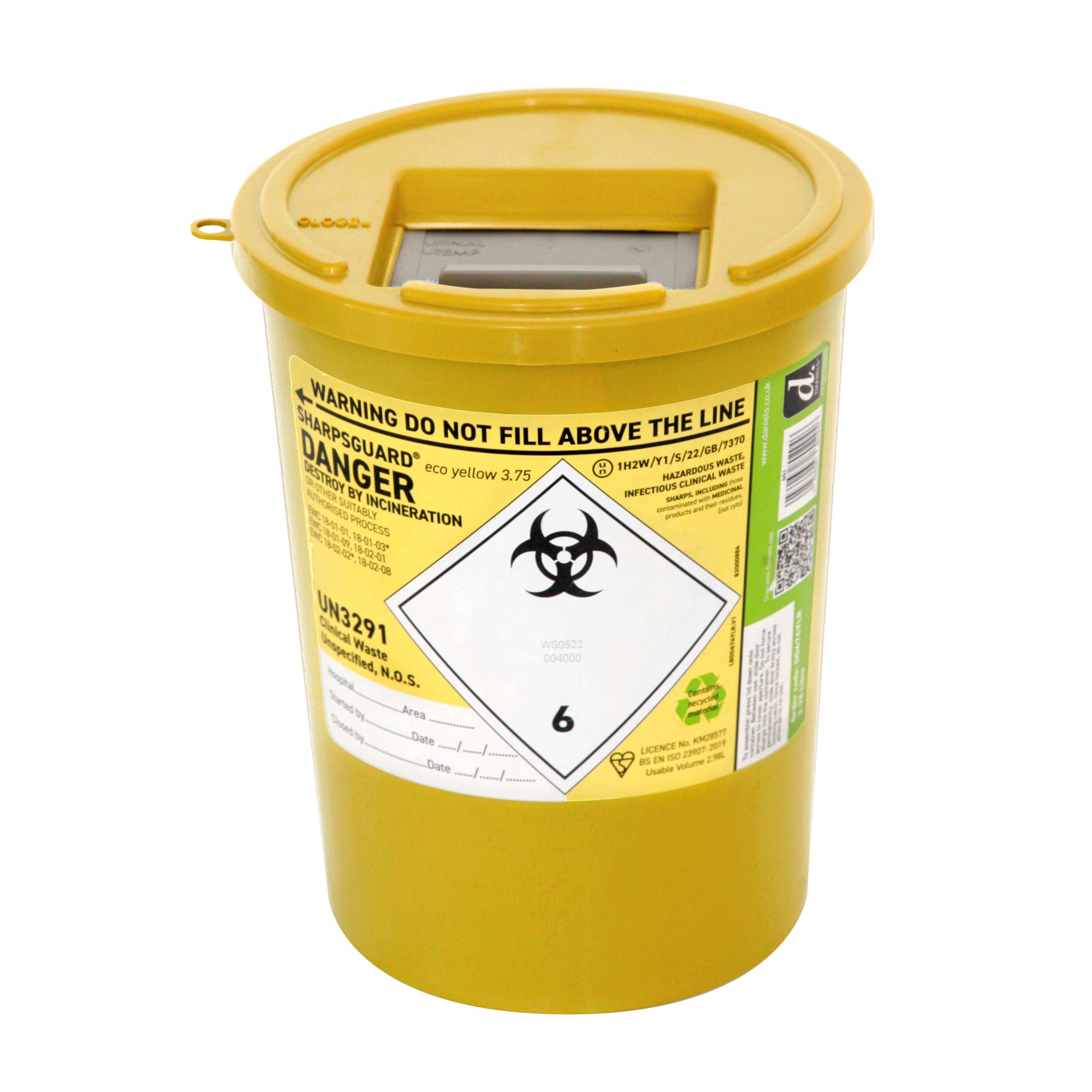 Sharpsguard Yellow 3.75 Ltr Sharps Bin