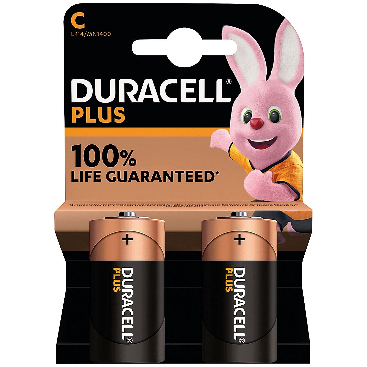 Duracell Plus C Alkaline Batteries - Pack of 2