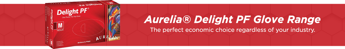 Aurelia Delight 100 Powder-Free Vinyl Examination Gloves - Large (100)