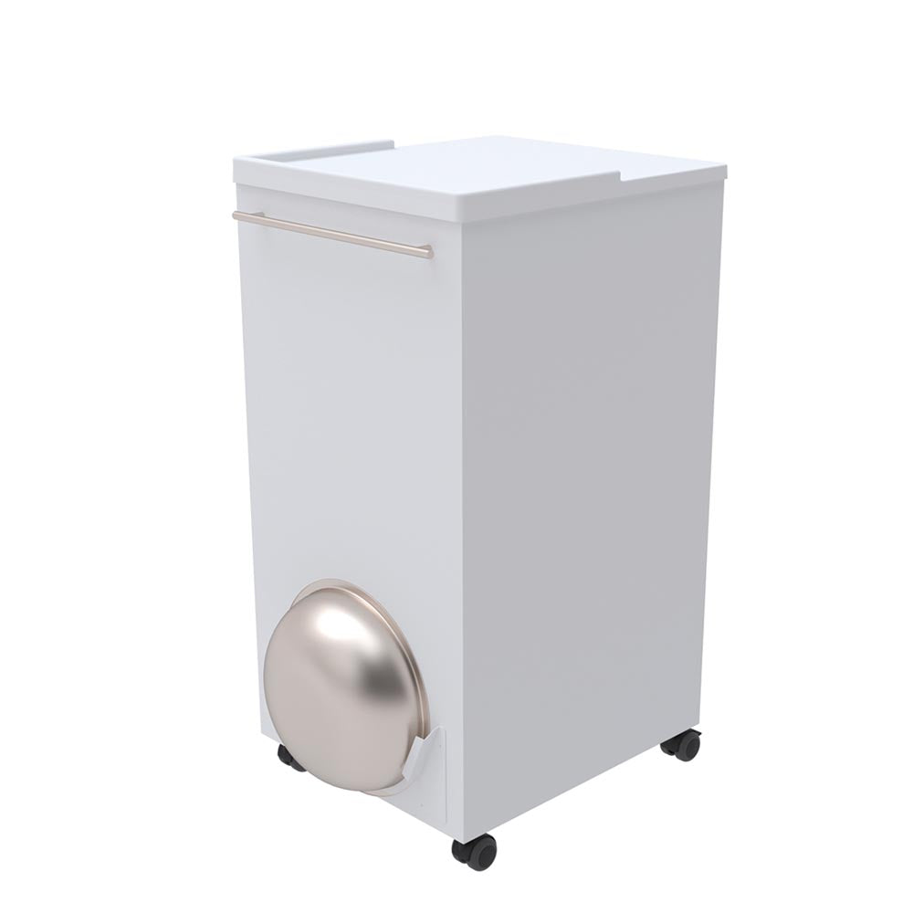 Bedside Locker, Cupboard & Lockable Drawer, RFID Lock - White