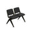 2 Seater Waiting Room Bench (Black Frame/Upholstered)