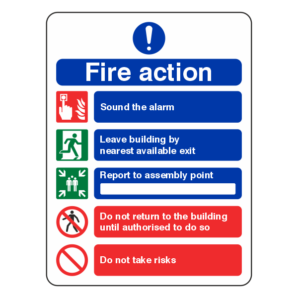 Fire Action Notice Sign - Do Not Take Risks - CLEARANCE