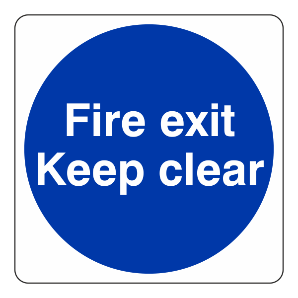 Fire Exit Sign - Keep Clear- CLEARANCE