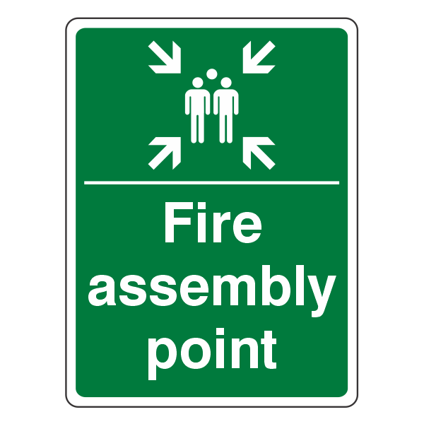 Fire Assembly Point Sign (Portrait Family)- CLEARANCE