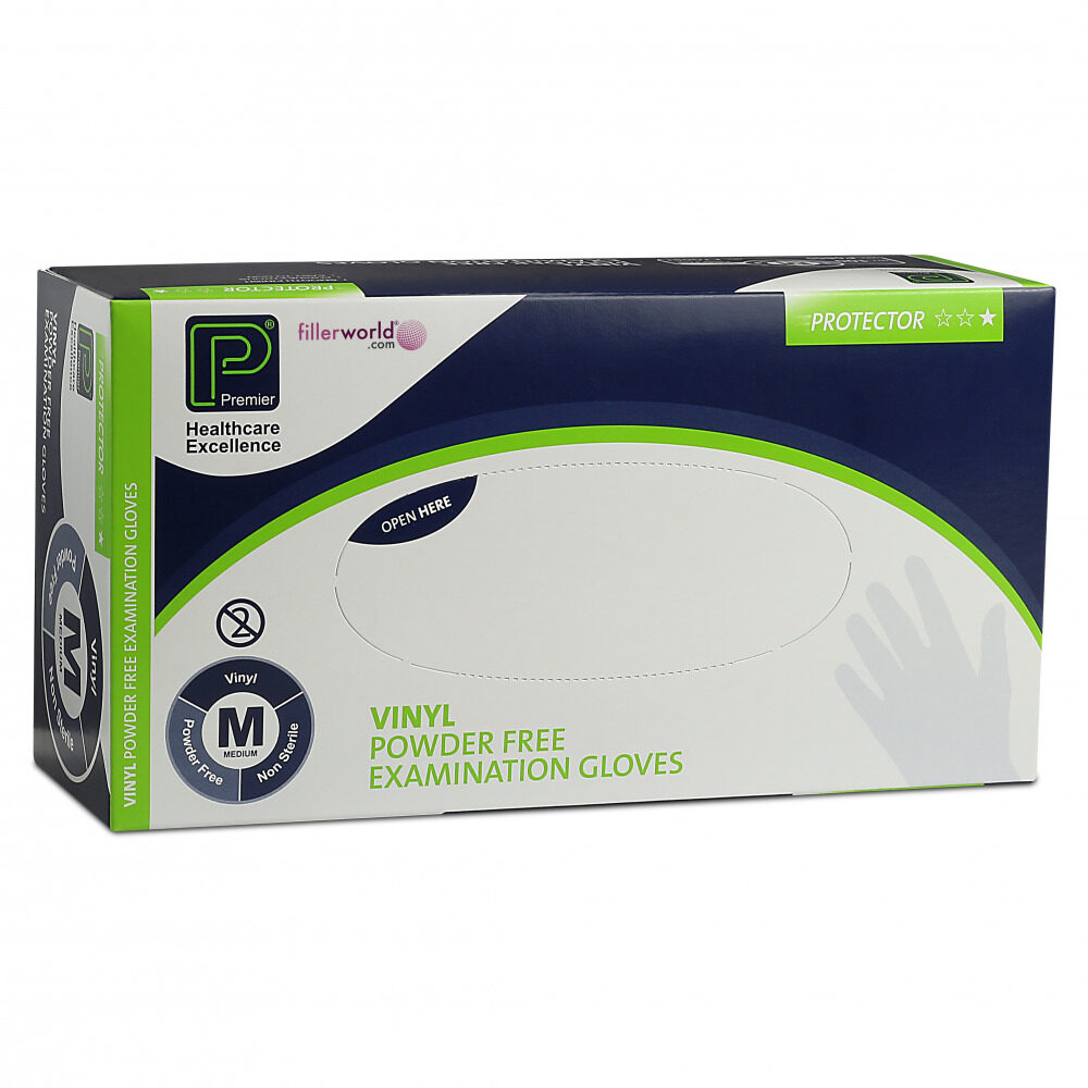 Protector Vinyl Gloves Powder Free Non-Sterile Medium