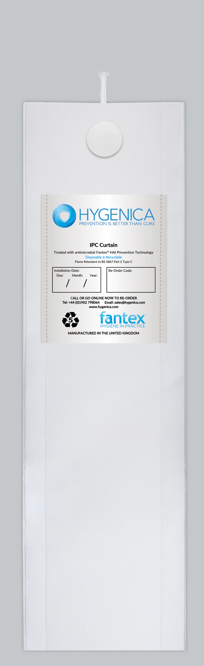 Anti-Microbial treated fantex IPC disposable cubicle curtain - 3.6m x 2m) - EOL